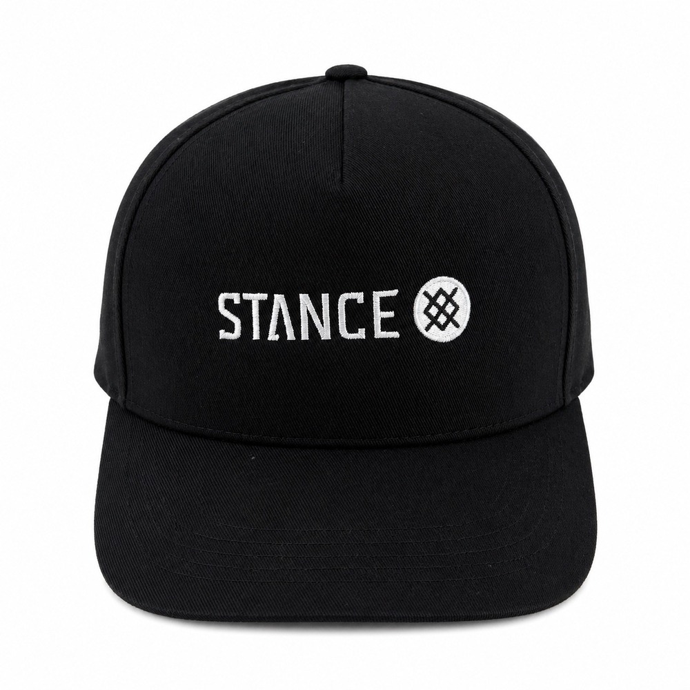 Stance Icon Snapback Hat Black Embroidered Logo Baseball Cap OSFM Adjustable